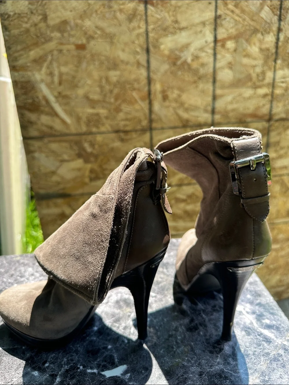 Michael Kors Fold-Over Suede Ankle Boots - Brown